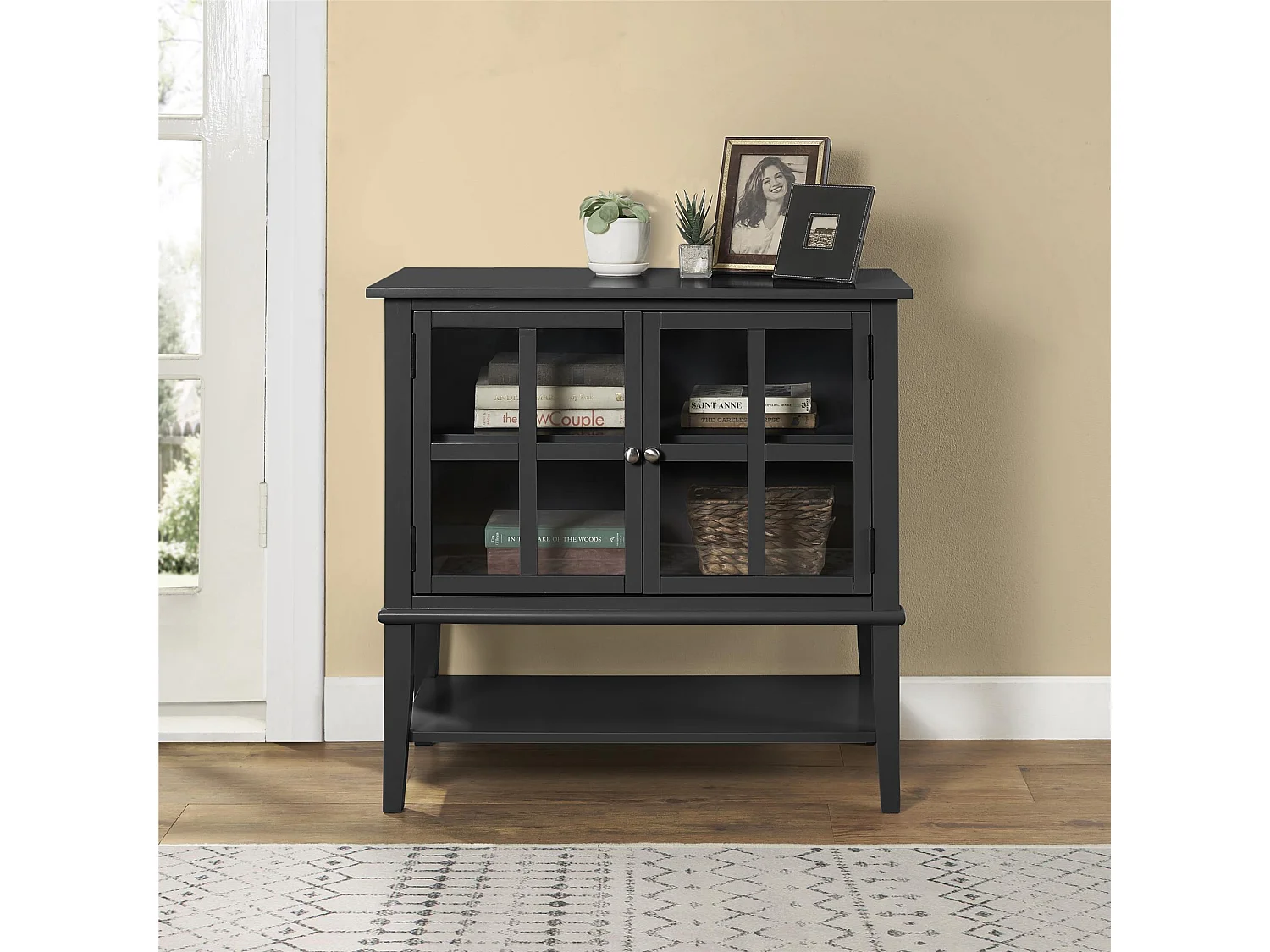 Mueble con 2 puertas en MDF negro