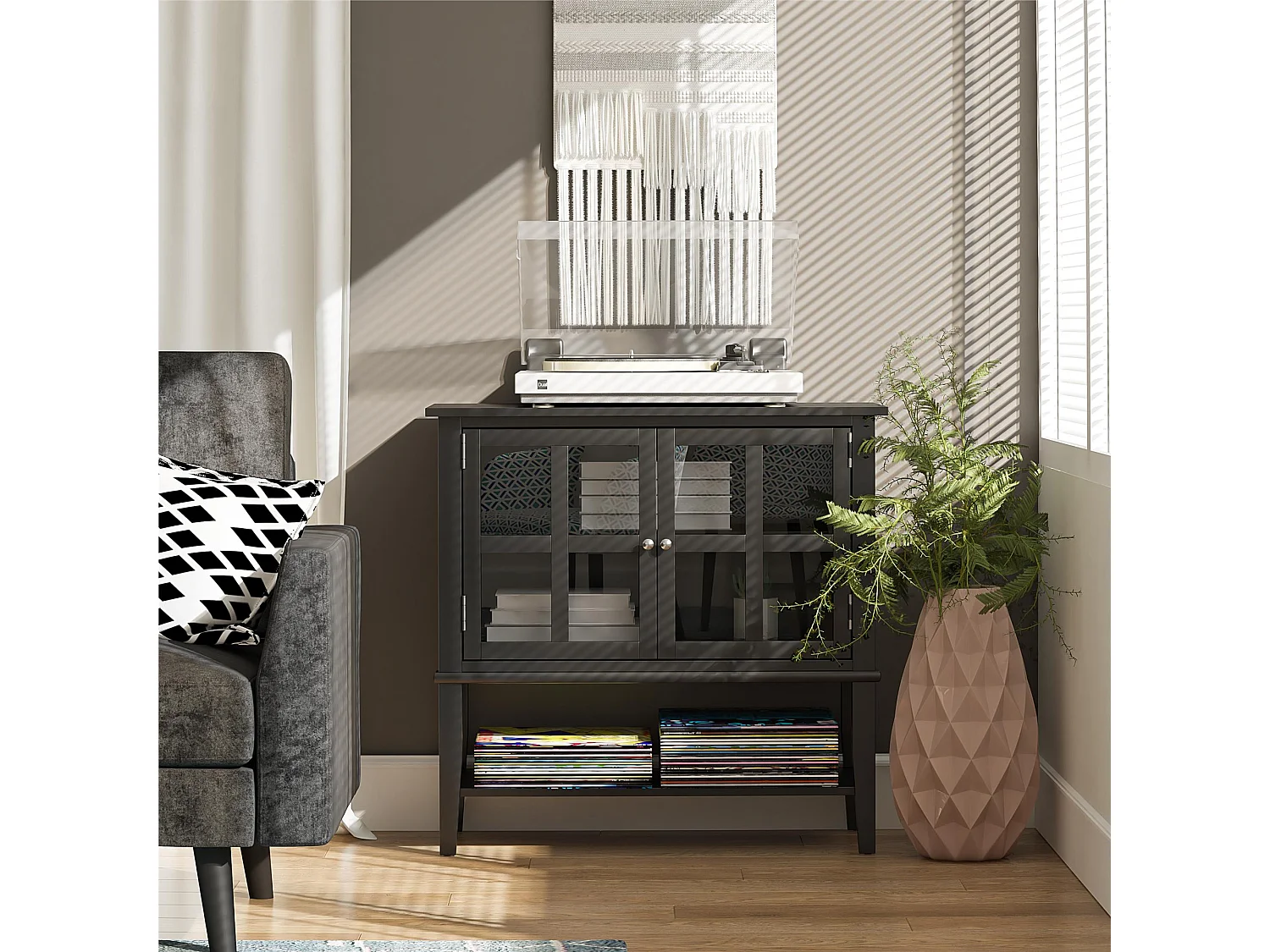 Mobile a 2 ante in MDF nero