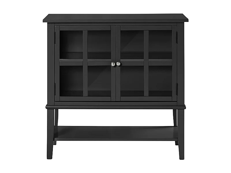 Schrank mit 2 Türen in MDF schwarz