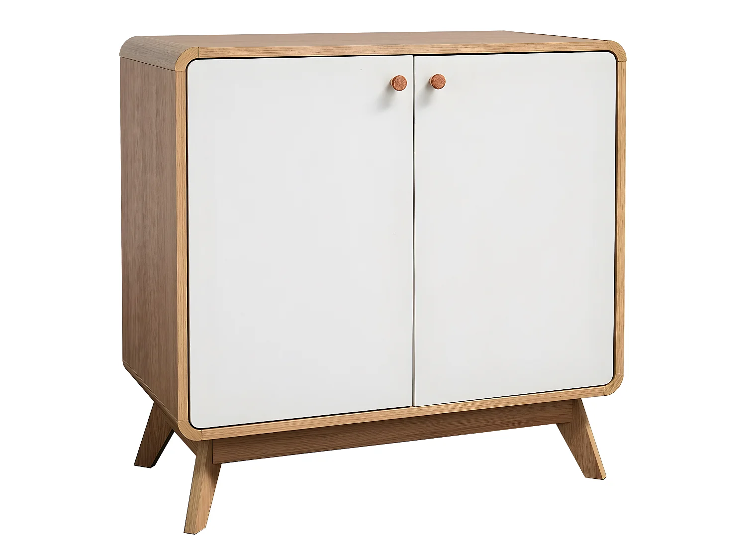 Mueble con 2 puertas en tablero aglomerado roble y blanco