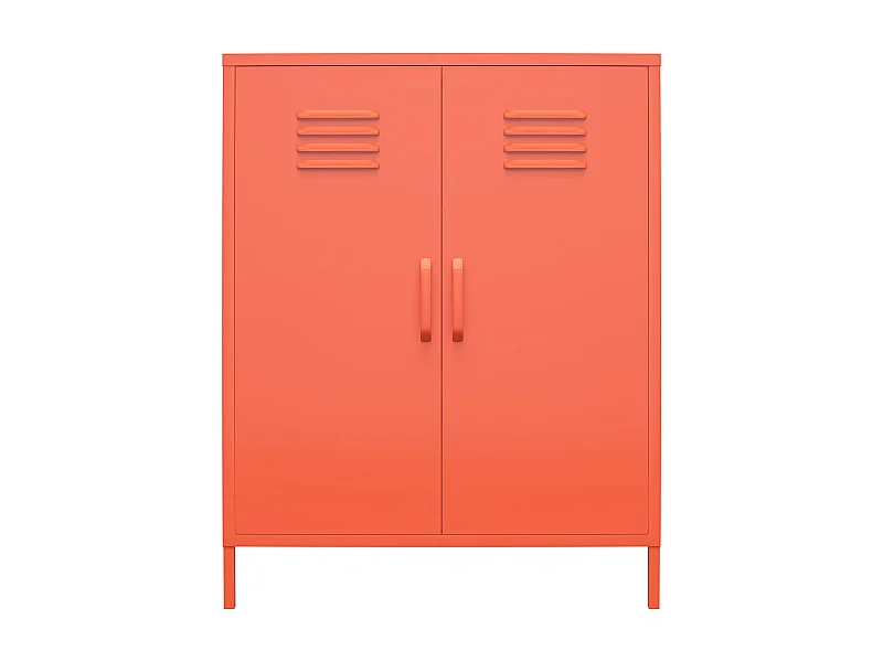 Mueble con 2 puertas en metal naranja