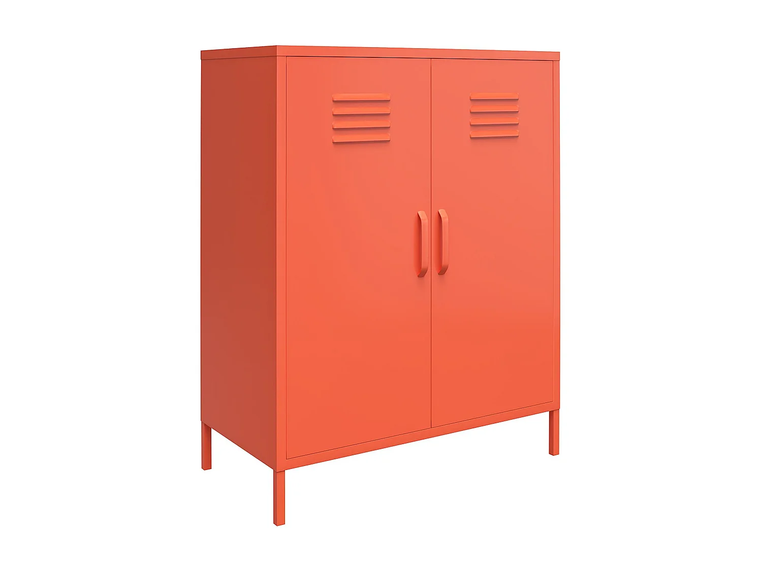 Mueble con 2 puertas en metal naranja