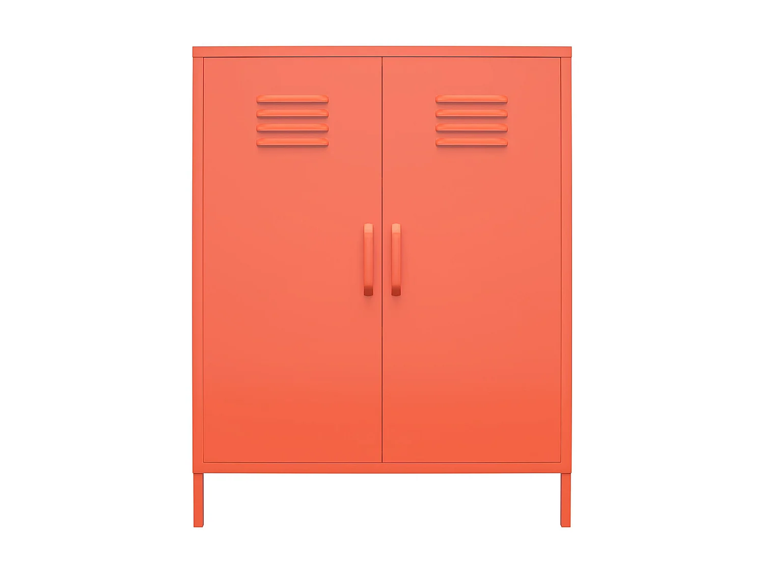 Mueble con 2 puertas en metal naranja