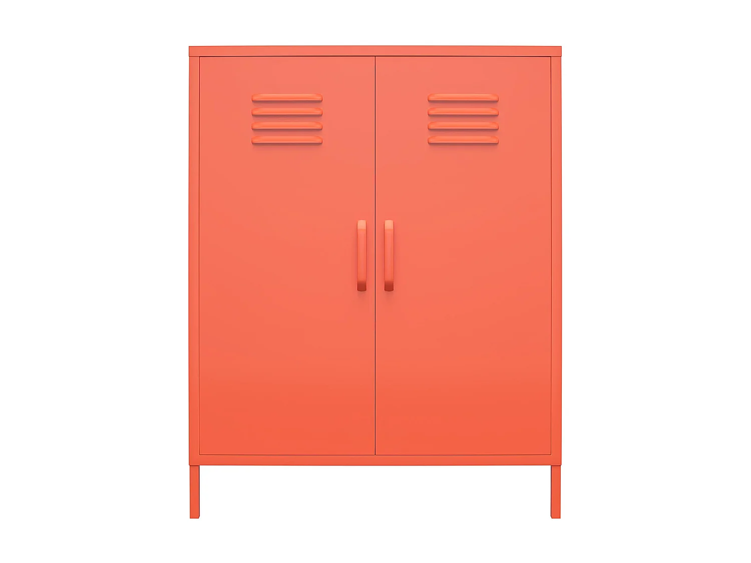 Mueble con 2 puertas en metal naranja
