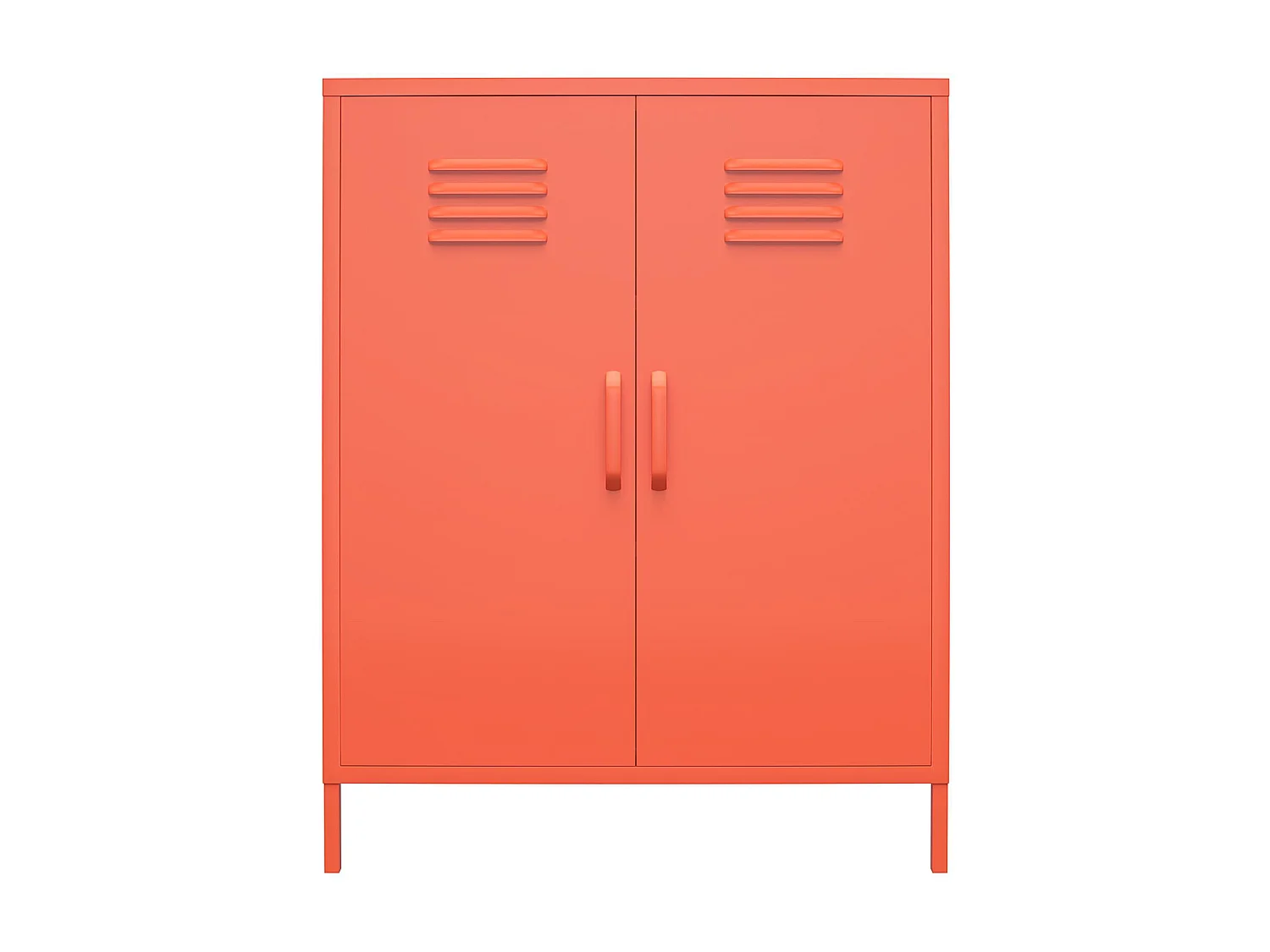Mueble con 2 puertas en metal naranja
