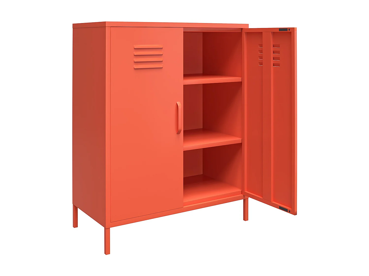 Mueble con 2 puertas en metal naranja