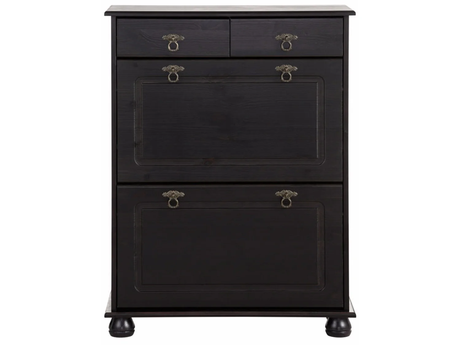 Zapatero con 2 cajones y 2 solapas en color marrón pino