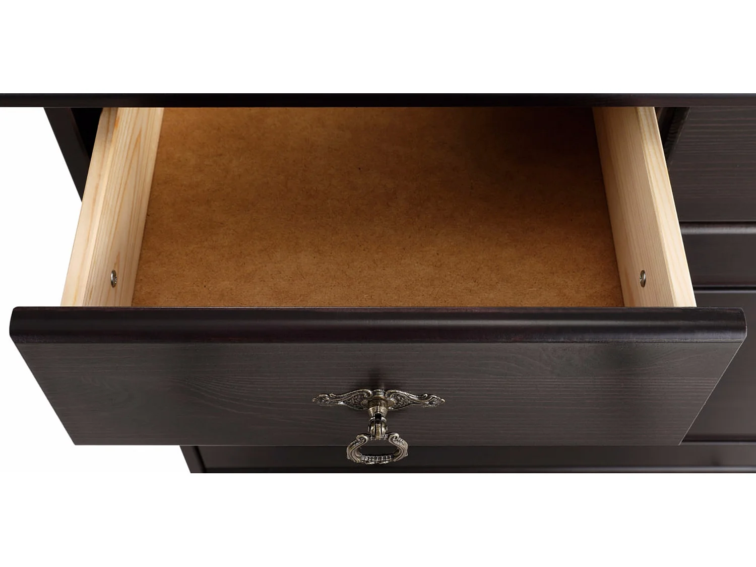 Zapatero con 2 cajones y 2 solapas en color marrón pino