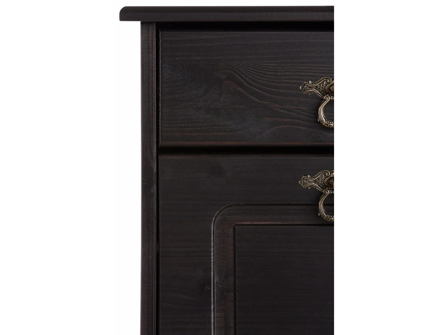 Finca | Meuble à chaussures avec 2 tiroirs et 2 abattants en pin brun