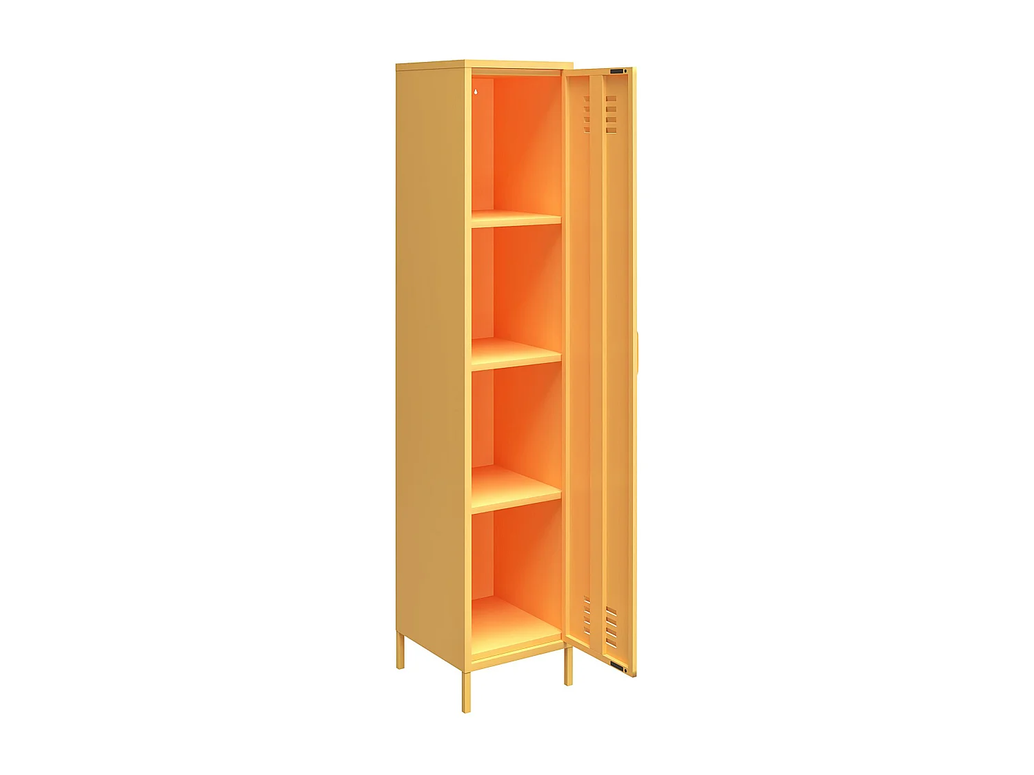 Cache | Armoire haute 1 porte en métal jaune