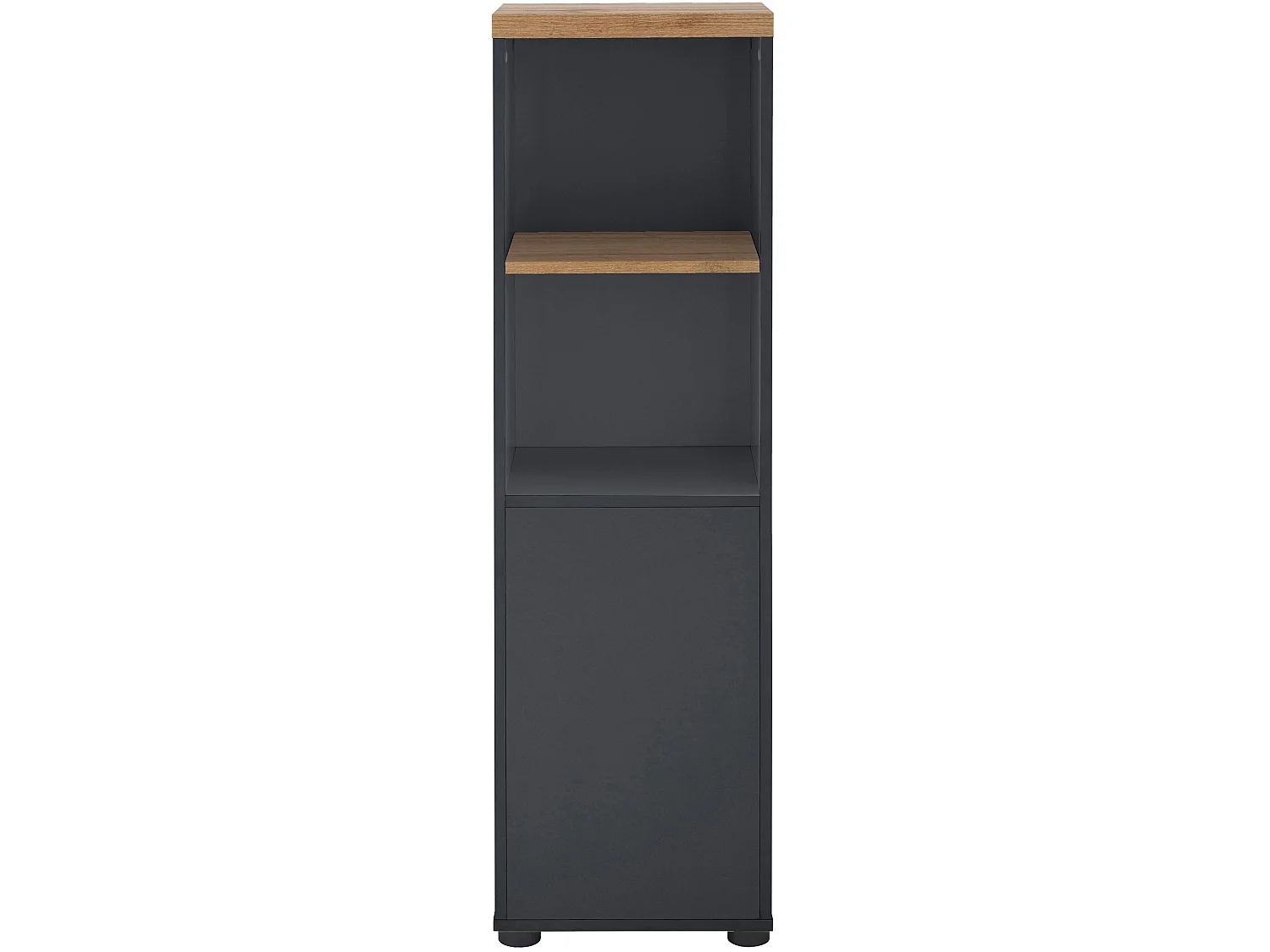 Mueble con 1 puerta y 1 estante en MDF blanco y antracita