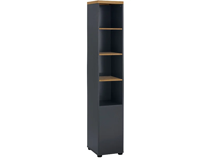 Mueble 1 puerta y 3 estantes en MDF blanco y antracita