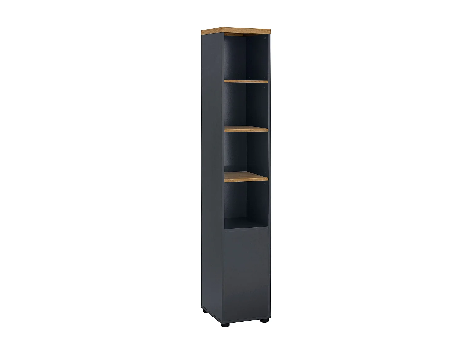 Mueble 1 puerta y 3 estantes en MDF blanco y antracita