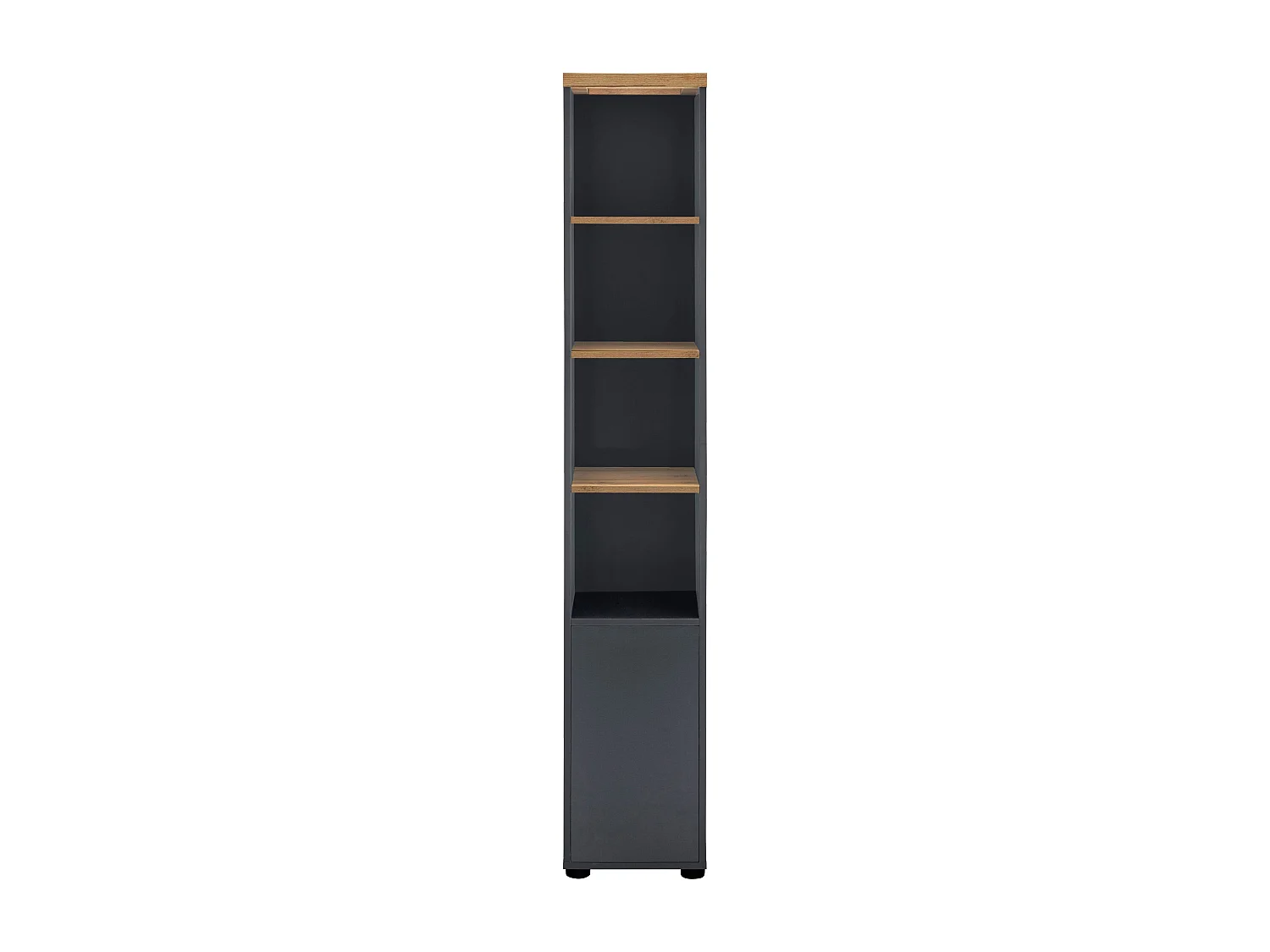 Mueble 1 puerta y 3 estantes en MDF blanco y antracita