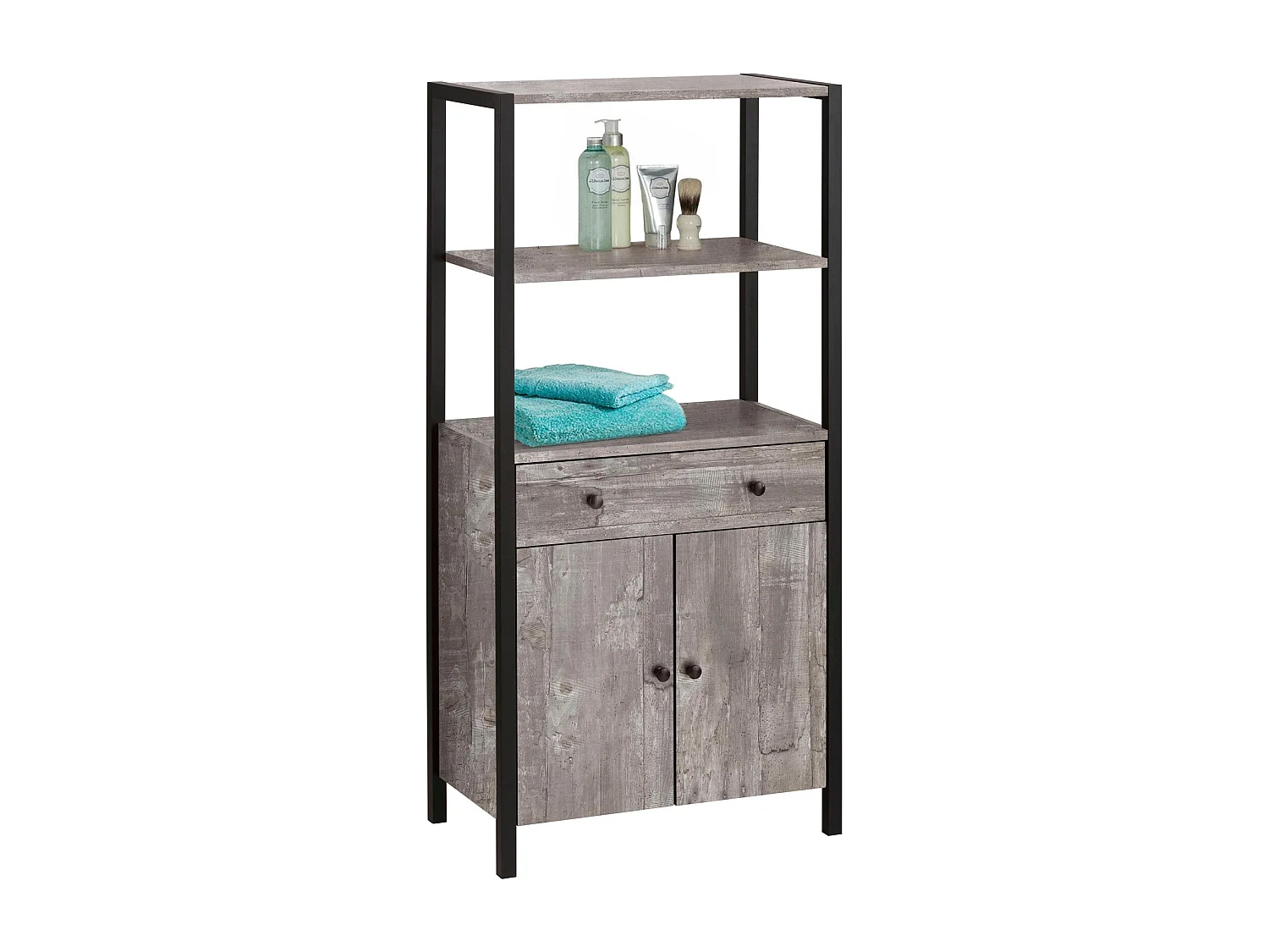 Armadio a 2 ante e 1 cassetto in agglomerato di cemento