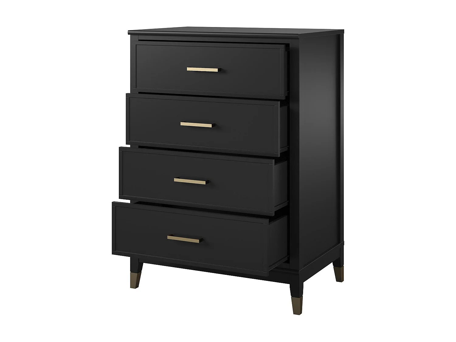 Westerleigh | Commode à 4 tiroirs en MDF noir