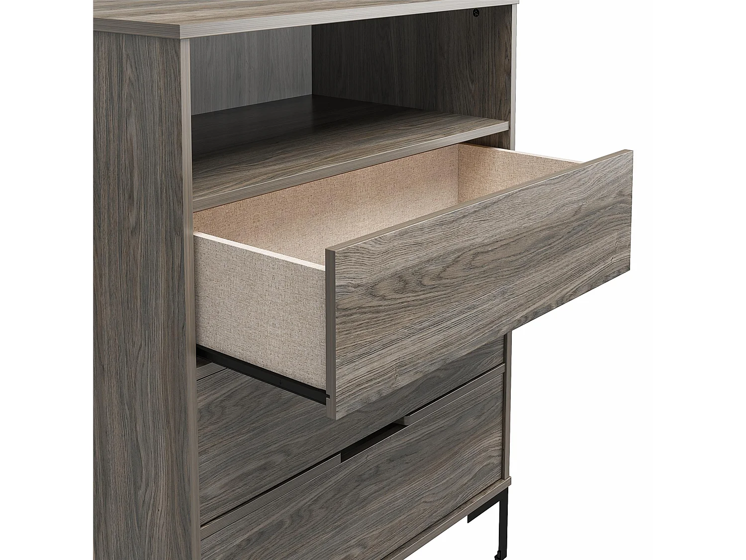 Comò in truciolare laminato rovere stagionato