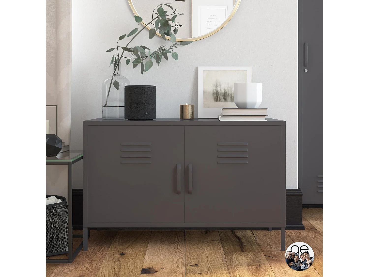 Bradford | Armoire 2 portes en métal gris graphite