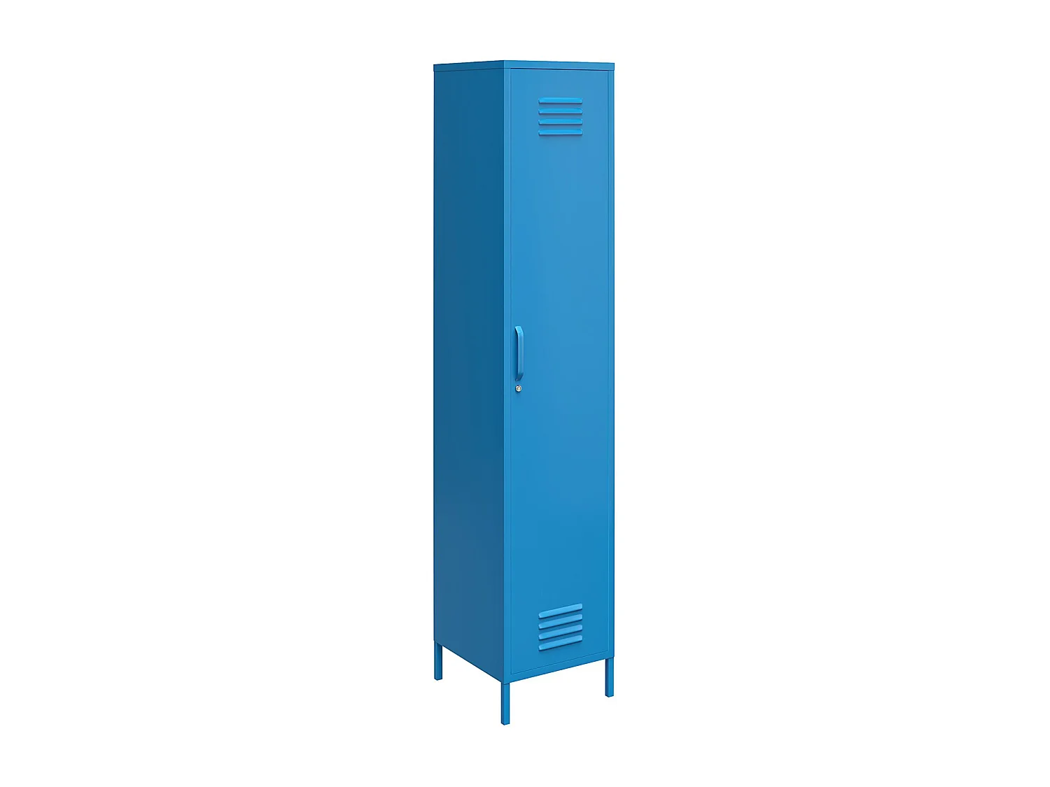 Mueble alto con 1 puerta en metal azul