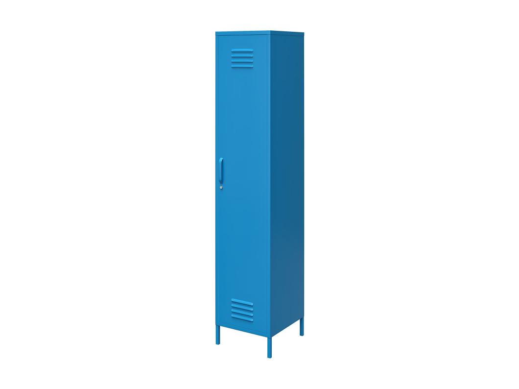 Hochschrank mit 1 Tür in Metallblau