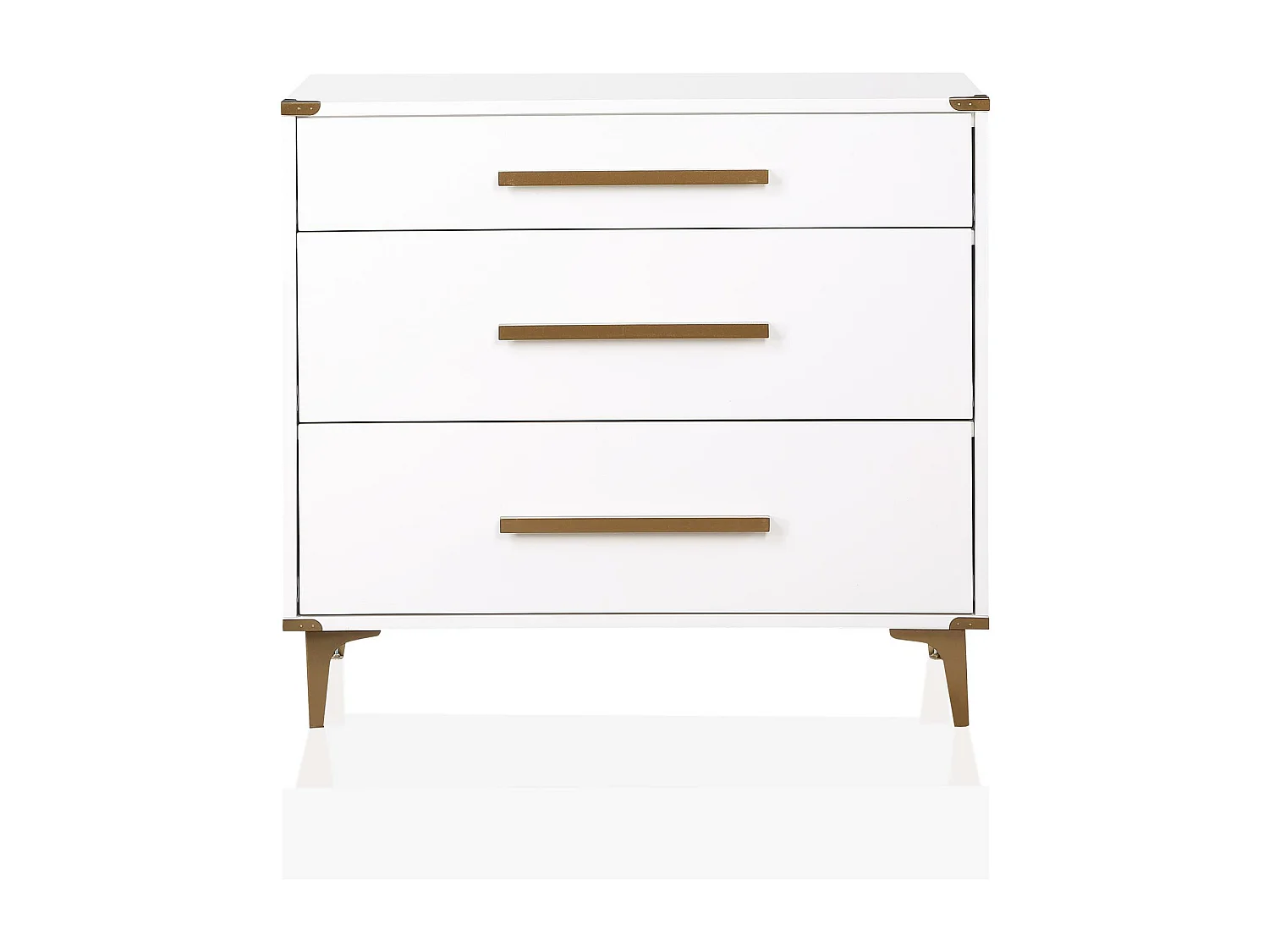 Karissa | Commode à 3 tiroirs en MDF blanc