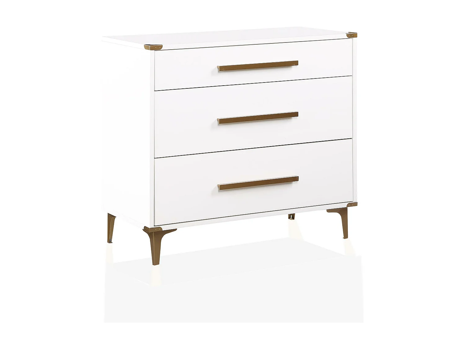 Karissa | Commode à 3 tiroirs en MDF blanc