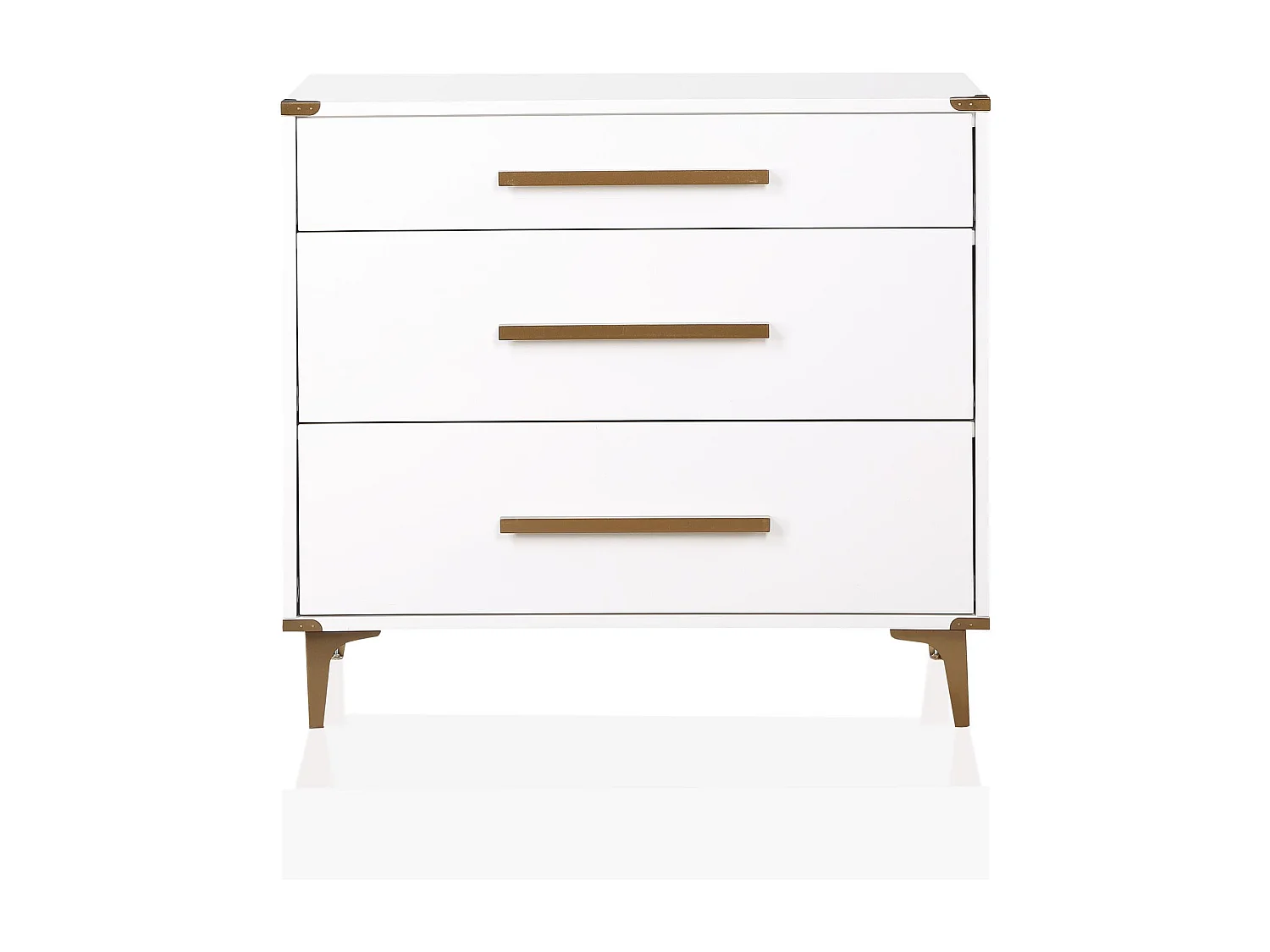 Comò con 3 cassetti in MDF bianco