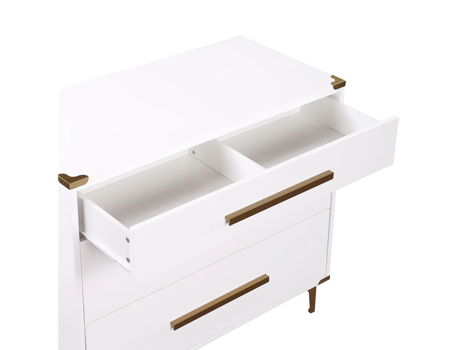 Comò con 3 cassetti in MDF bianco
