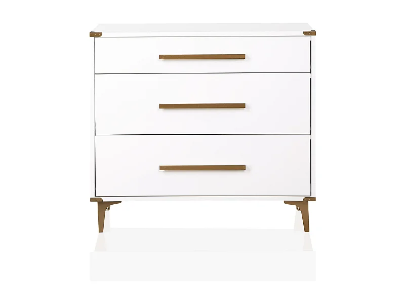 Karissa | Commode à 3 tiroirs en MDF blanc