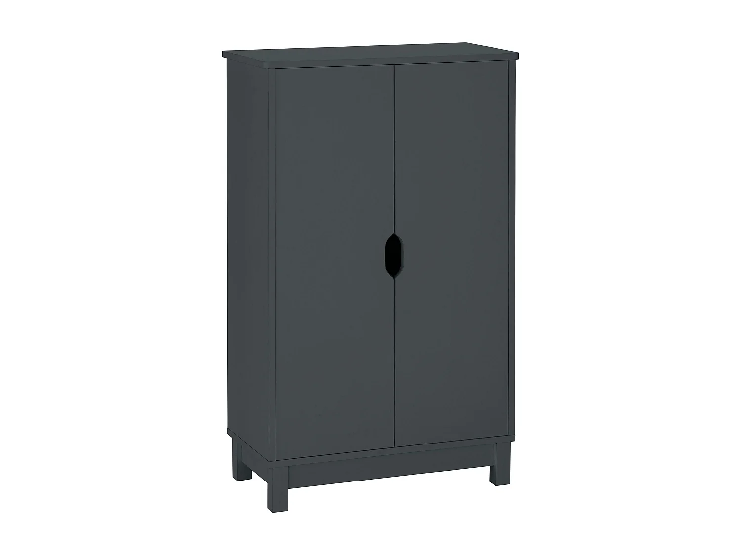 Posta | Armoire 2 portes en panneau de particules anthracite