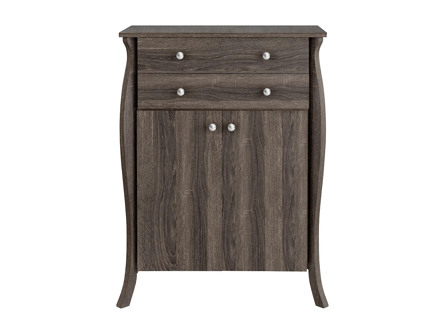 Mobile con 2 ante e 2 cassetti in agglomerato rovere grigio