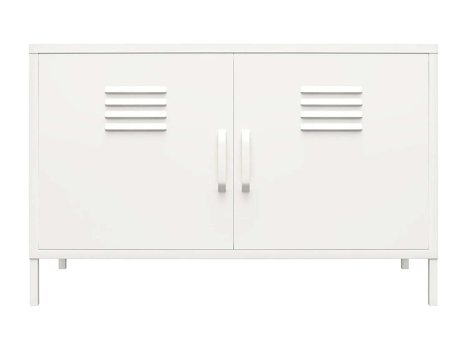 Mobile a 2 ante in metallo bianco