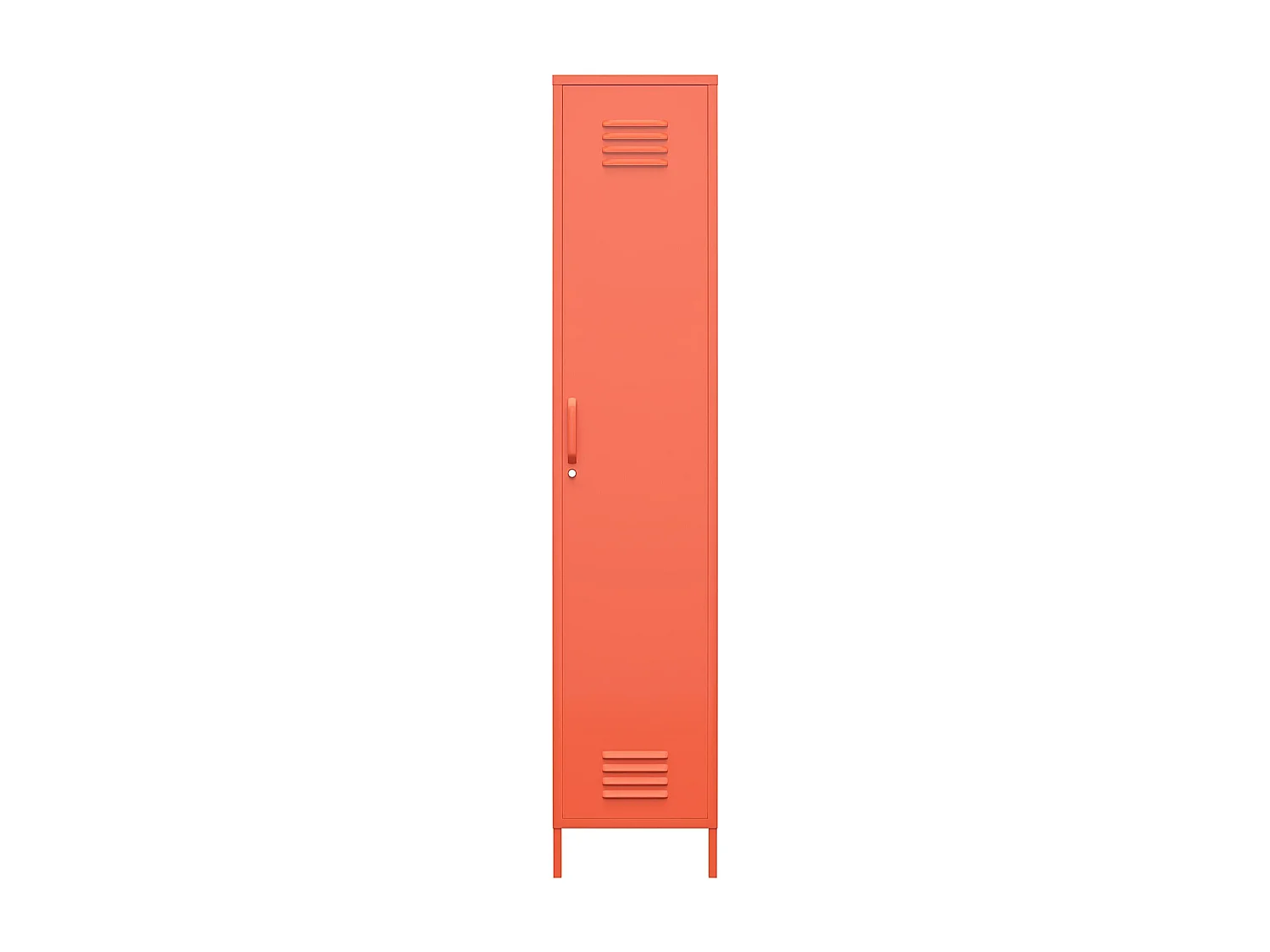 Cache | Armoire haute 1 porte en métal orange