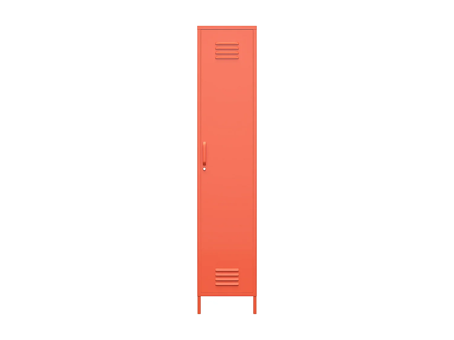 Cache | Armoire haute 1 porte en métal orange
