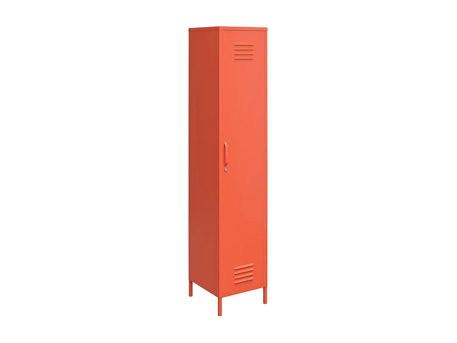 Cache | Armoire haute 1 porte en métal orange