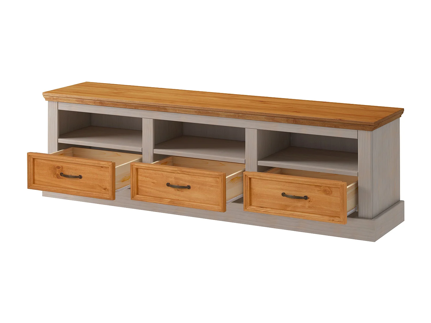 Selma| Mobile TV con 3 cassetti in pino grigio