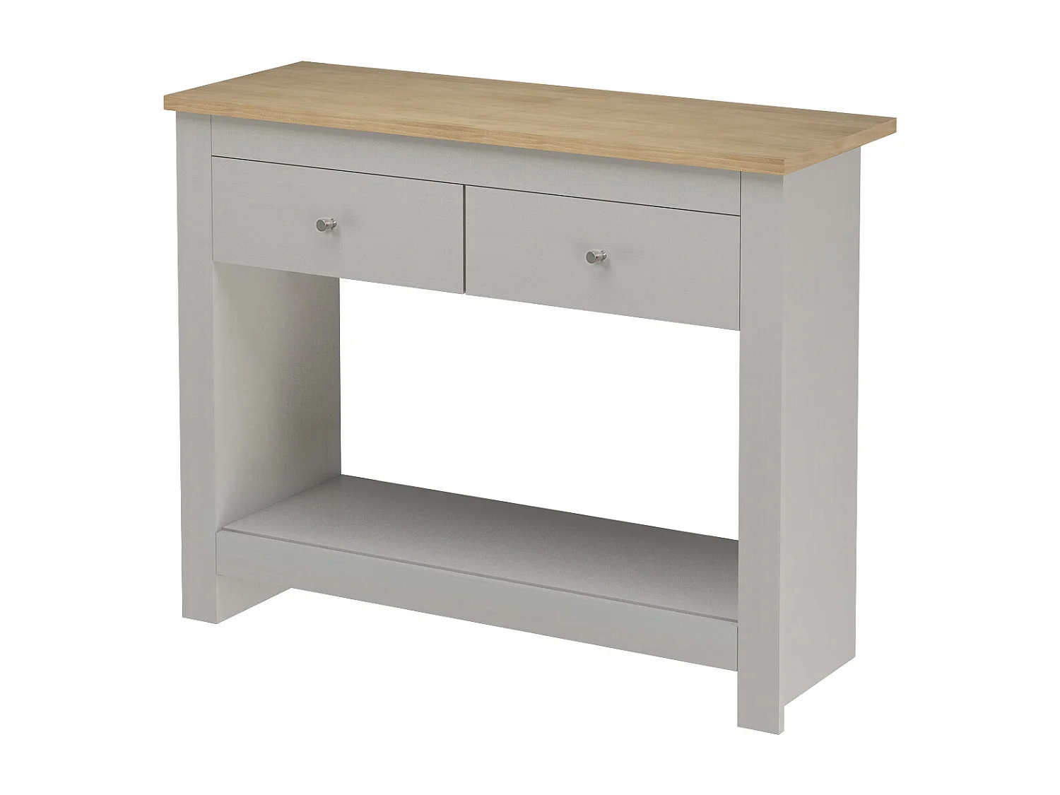 Consolle con 2 cassetti in MDF rovere e grigio