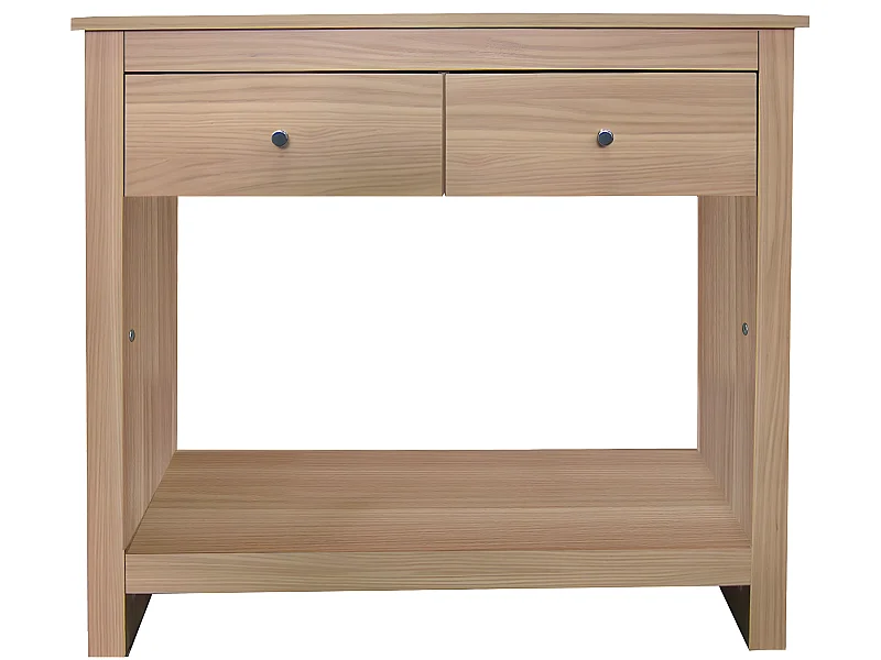 Mesa consola con 2 cajones en MDF roble