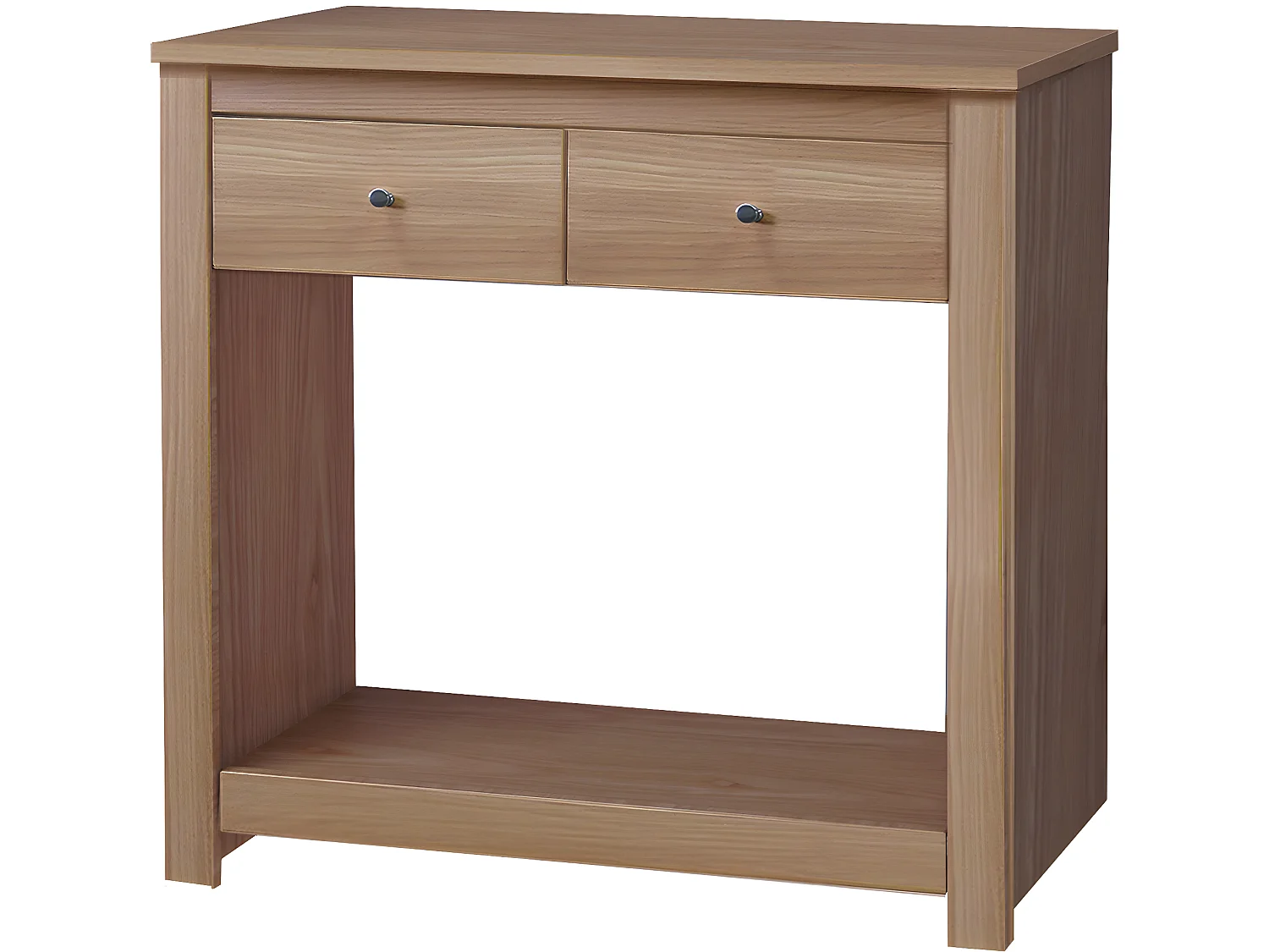 Mesa consola con 2 cajones en MDF roble