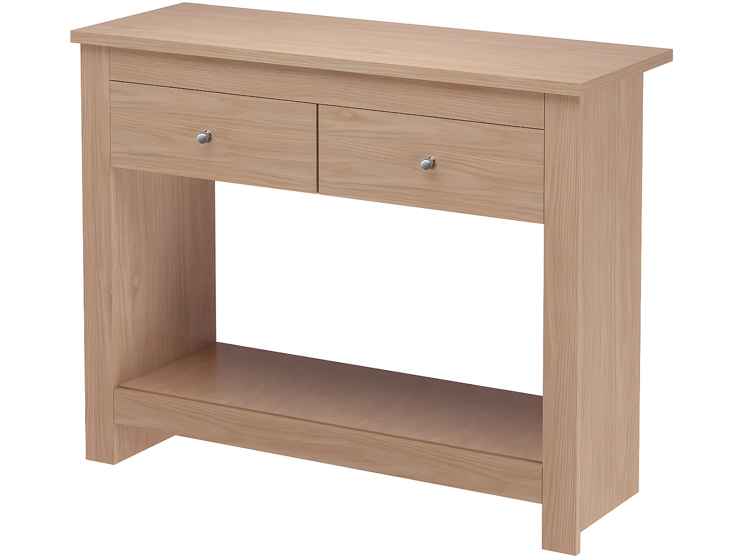 Mesa consola con 2 cajones en MDF roble