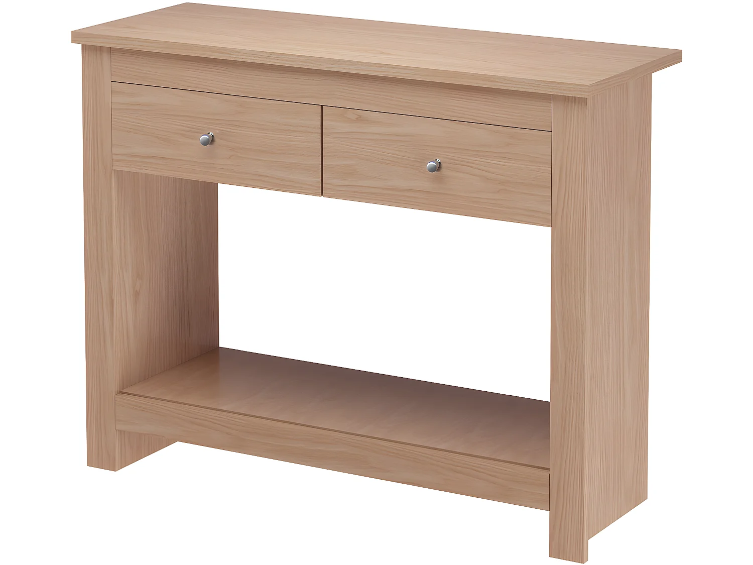 Mesa consola con 2 cajones en MDF roble