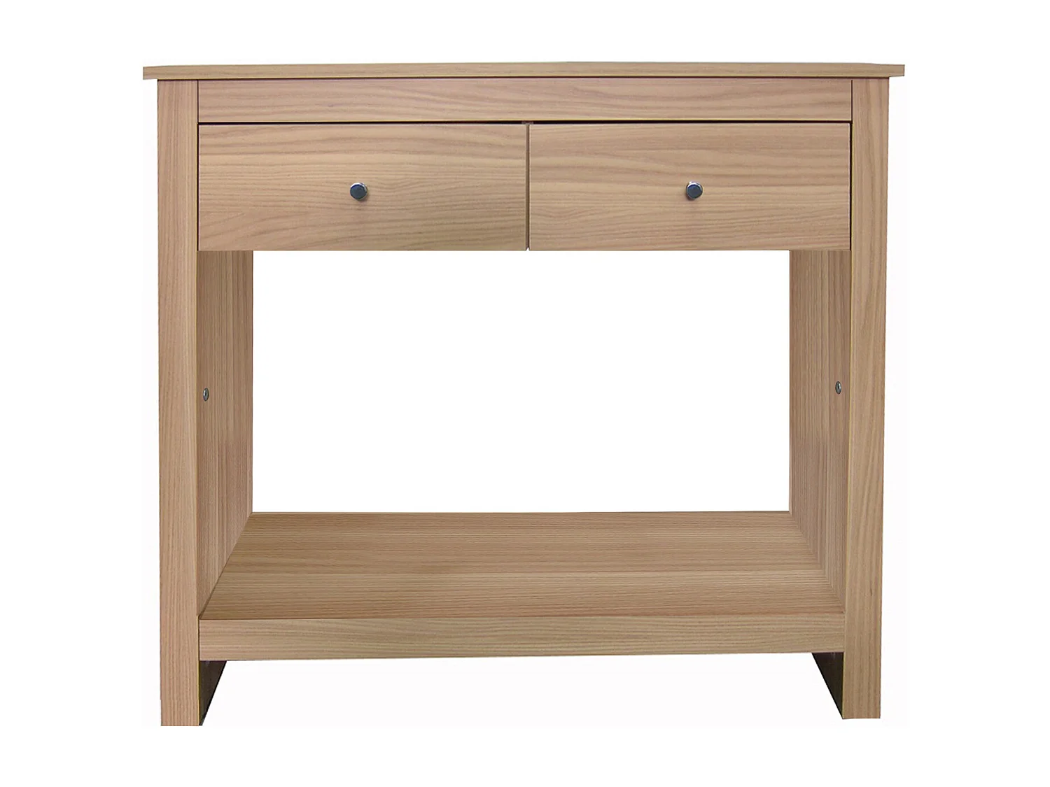 Mesa consola con 2 cajones en MDF roble