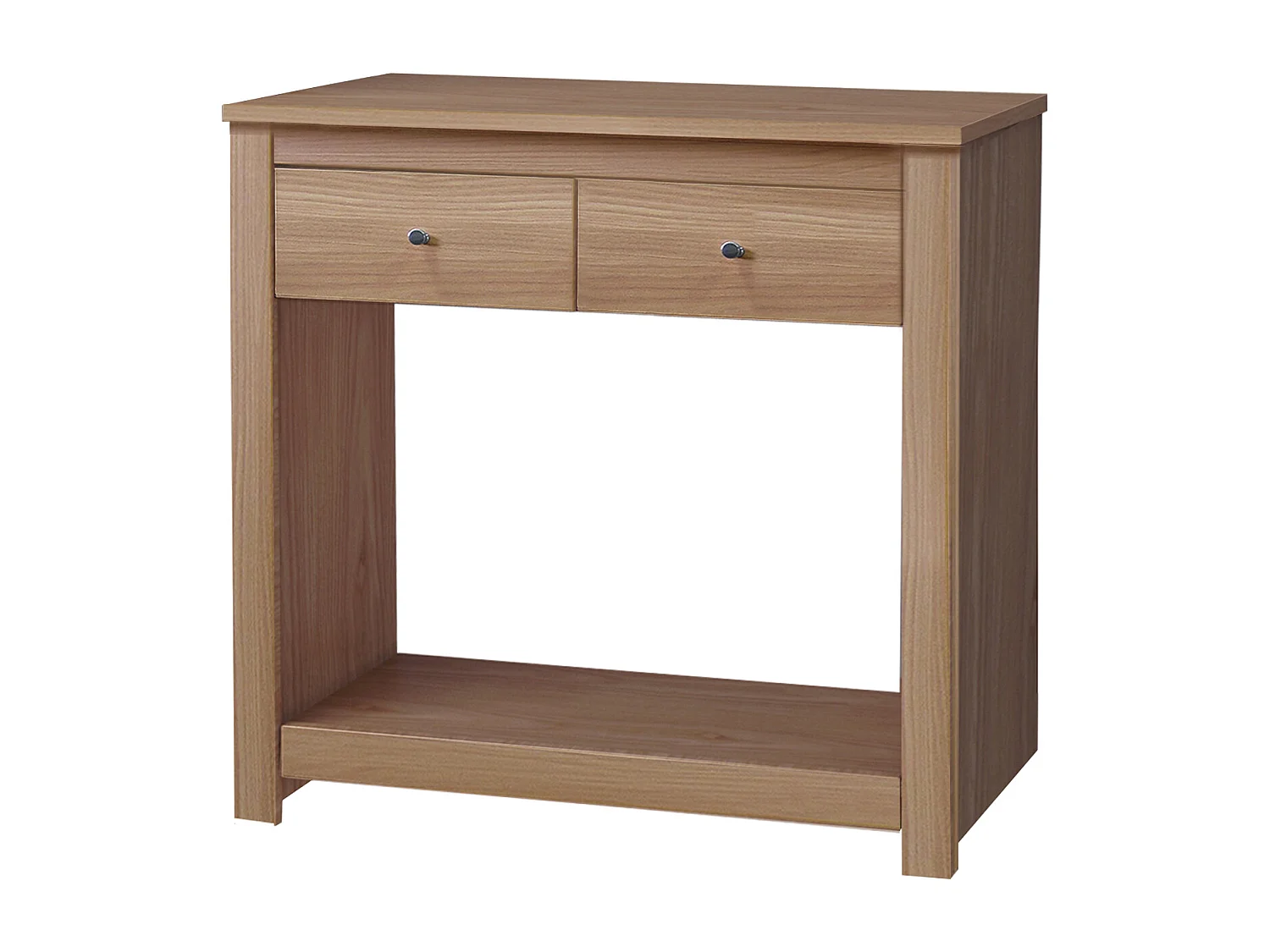 Mesa consola con 2 cajones en MDF roble