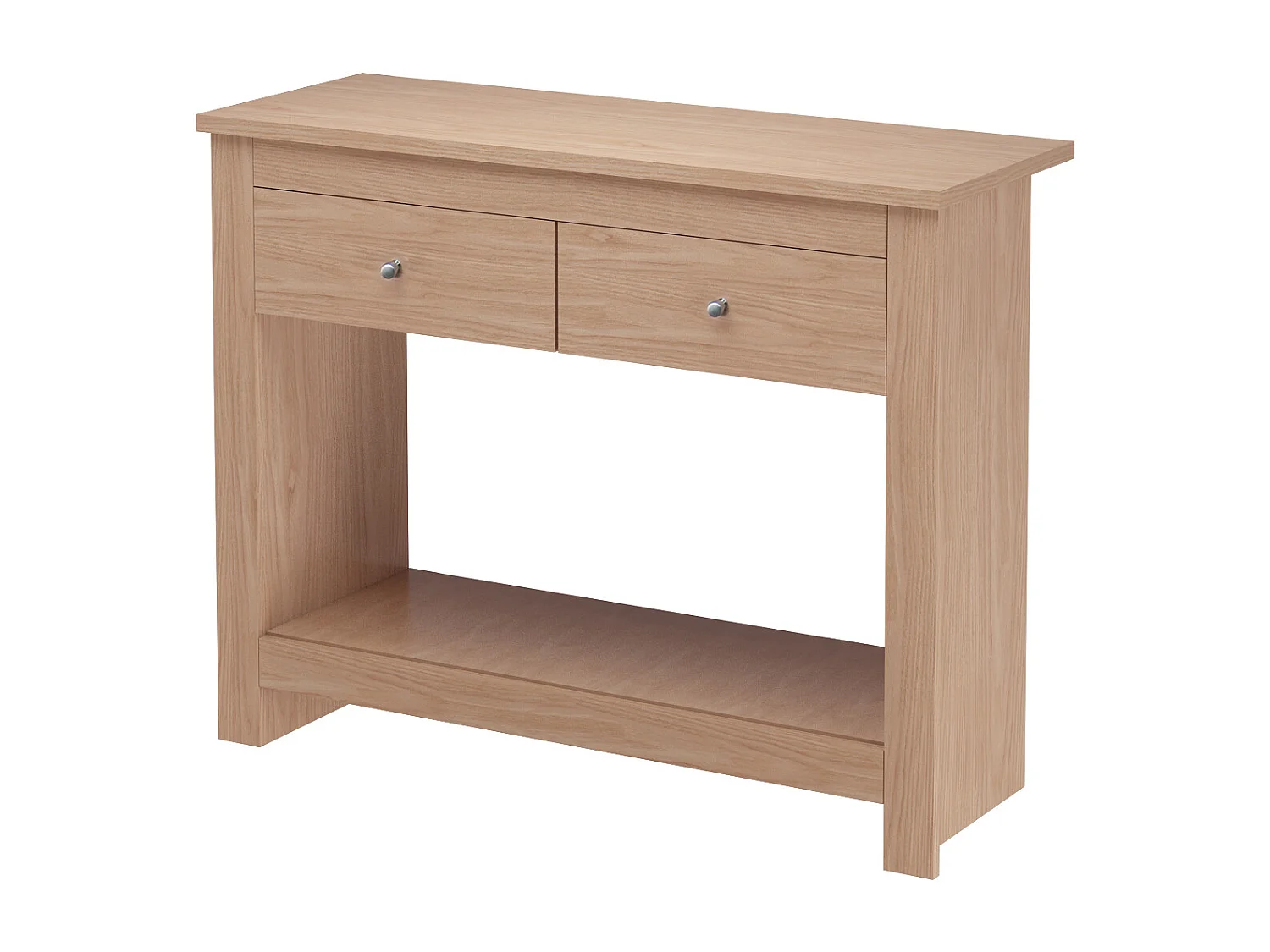 Mesa consola con 2 cajones en MDF roble