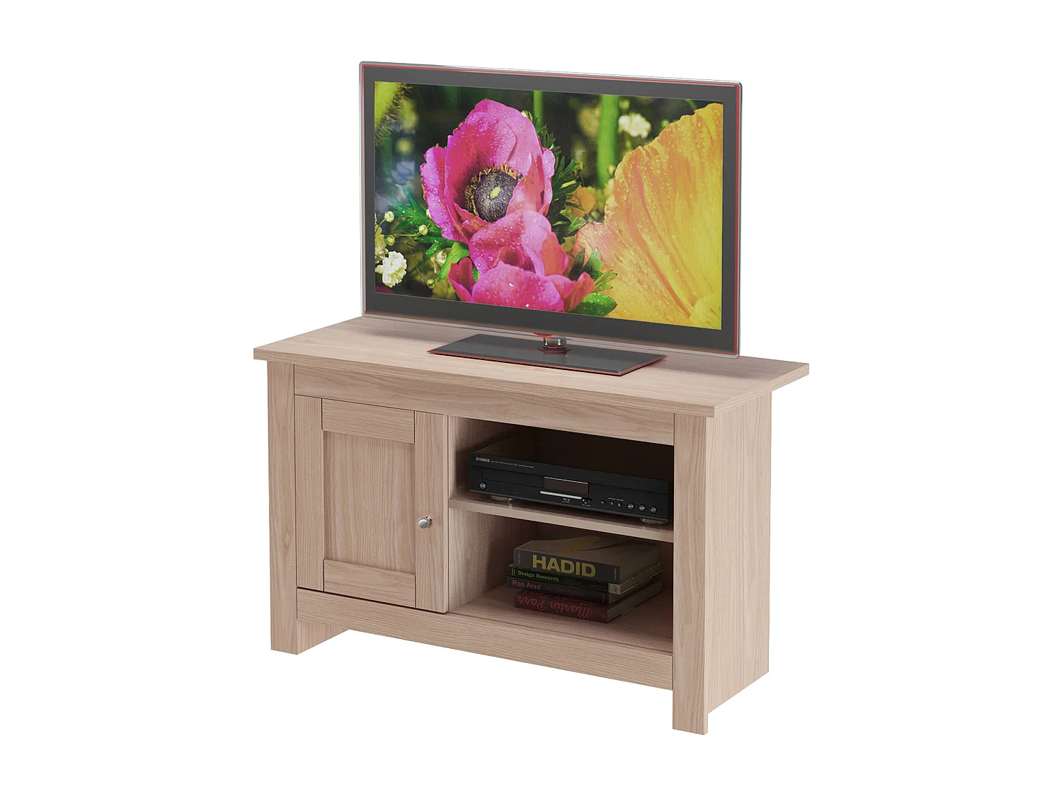 Porta TV con 1 anta in MDF rovere