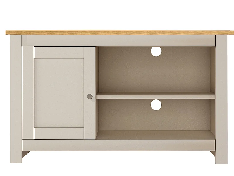 Emerald | Meuble TV 1 porte en MDF chêne et crème