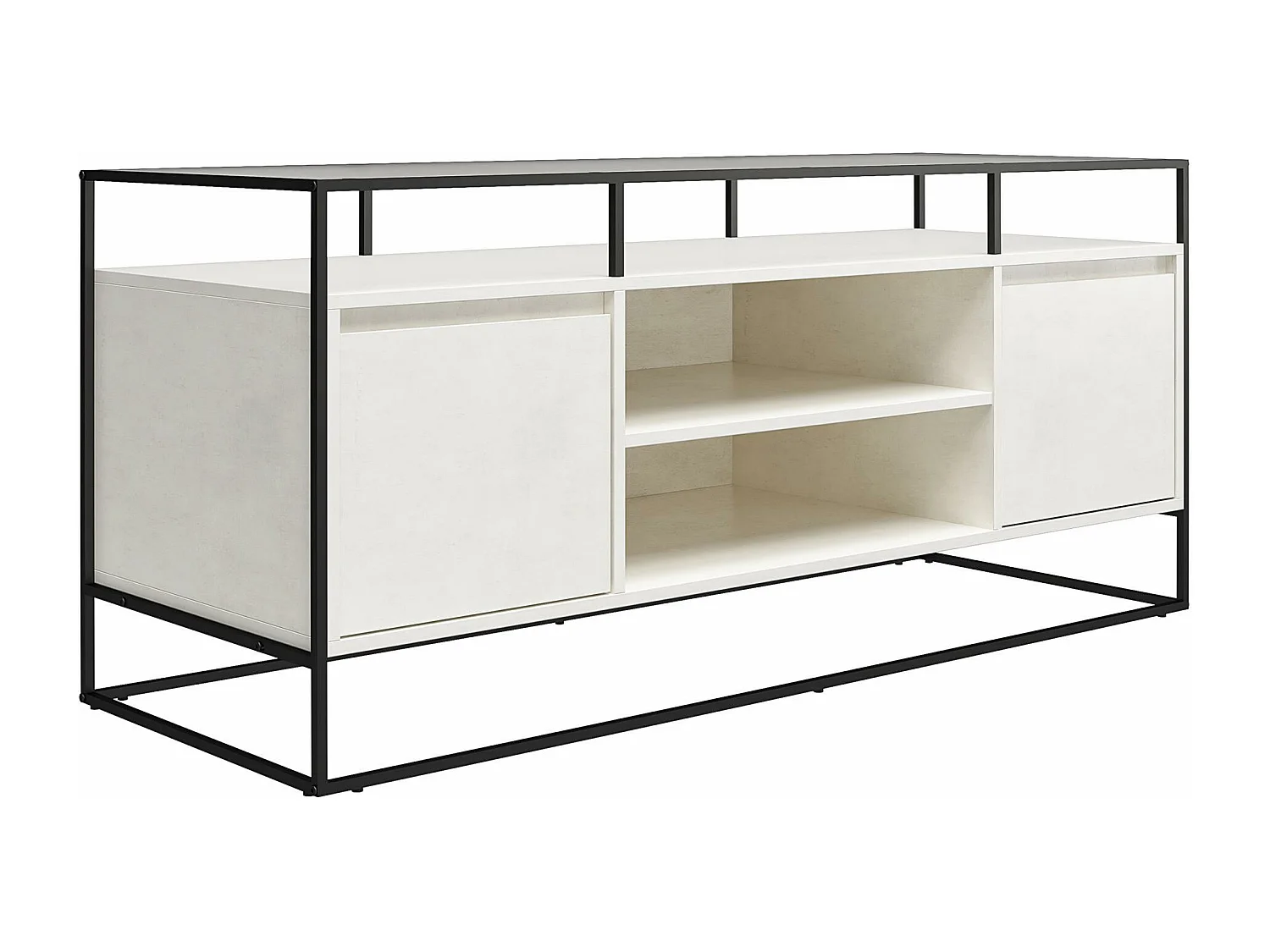 Mueble TV en cristal y base en MDF yeso