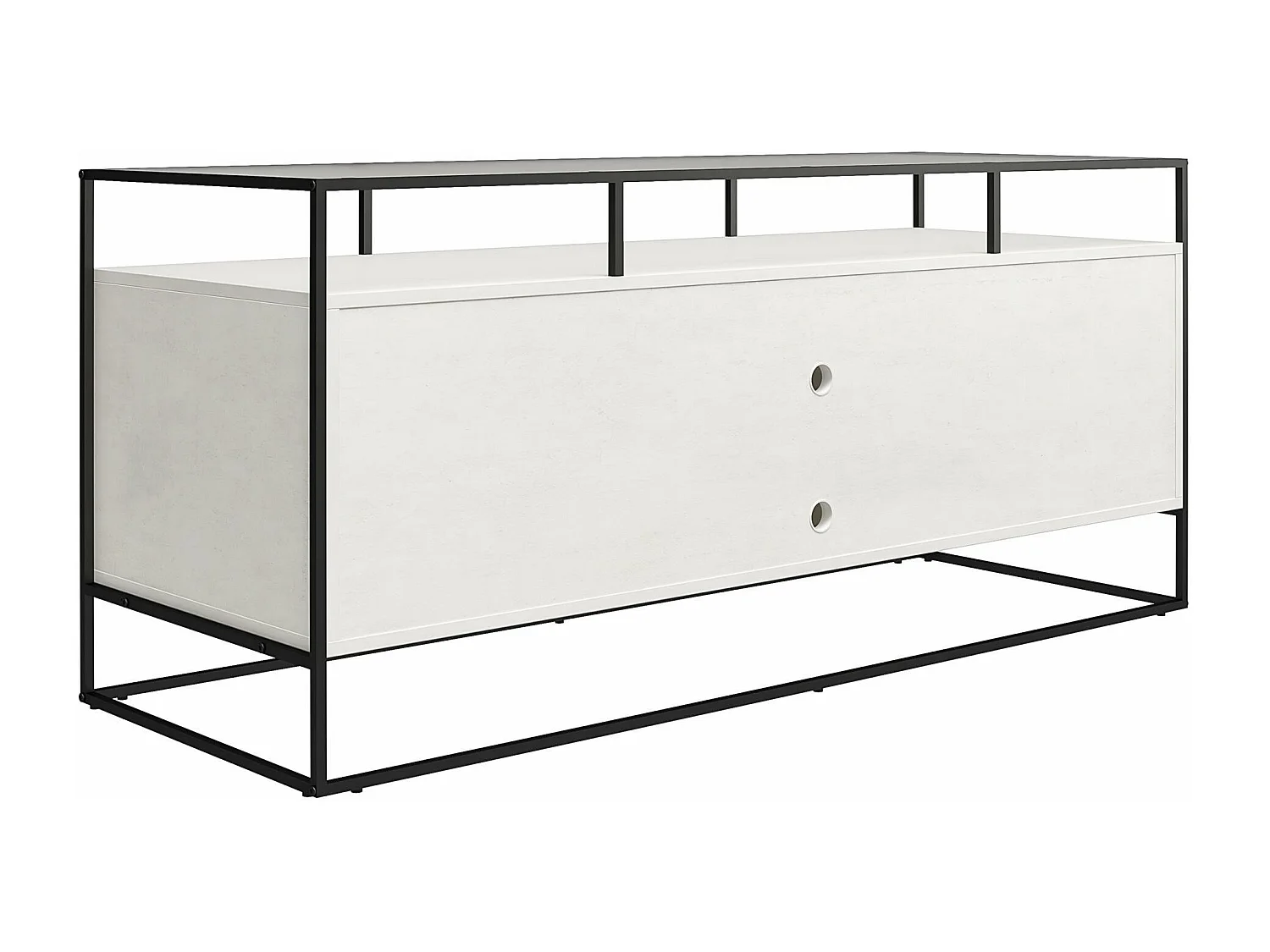 Mueble TV en cristal y base en MDF yeso