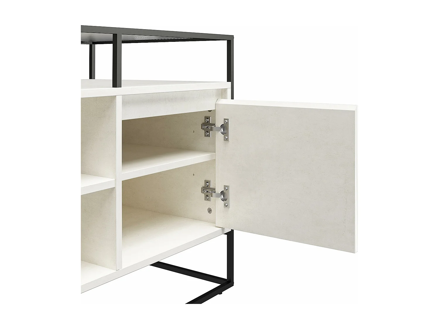 Mueble TV en cristal y base en MDF yeso