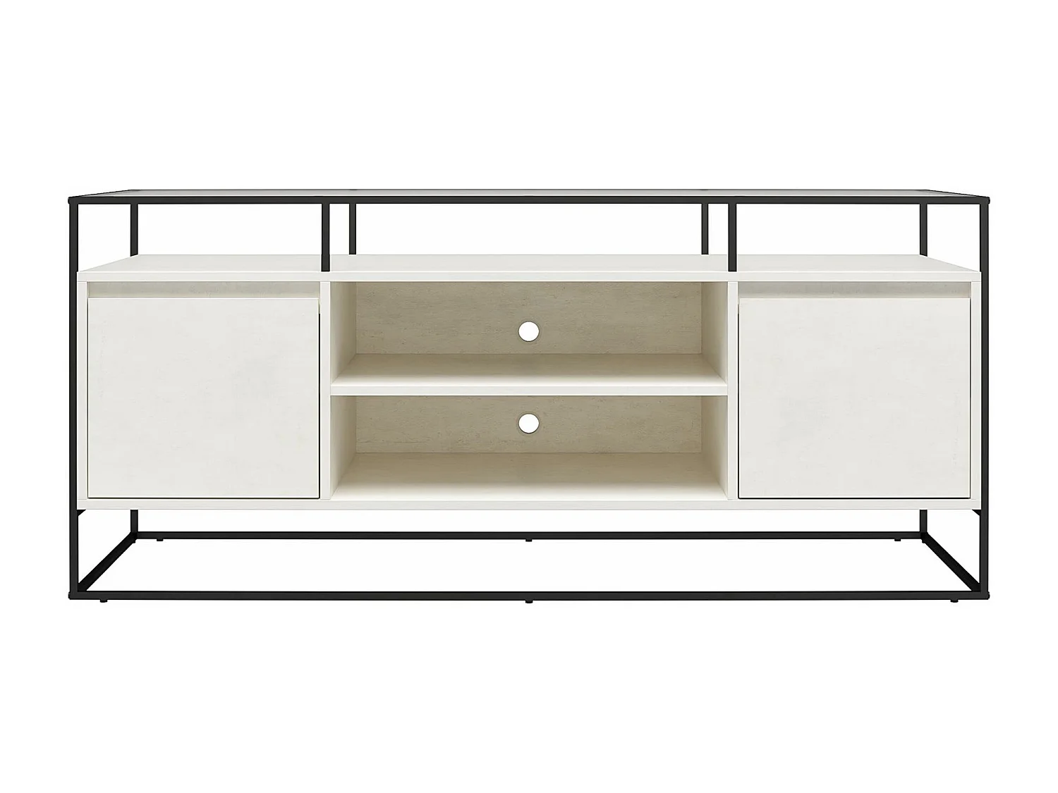 Mueble TV en cristal y base en MDF yeso